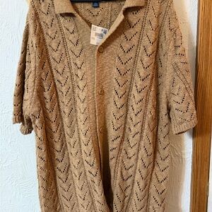 American Eagle Outfitters Tan Cardigan Sweater
